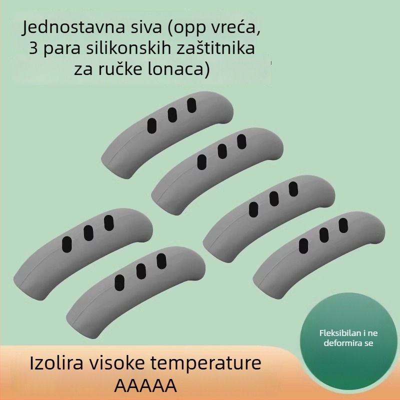 Silikonsko kućište za ručku lonca, zaštita od opeklina i toplinske izolacije, univerzalna prilagodba za lonce i wokove