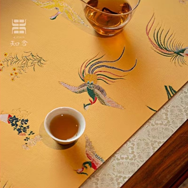 Set čajnih podložaka Zhihe Fengming Chang’an, retro kineski stil, dvostrani, apsorbirajući Zen stolni runner