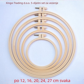 Okružni okvir za križni vez s dizajnom imitacije bambusa, Marka Scenery, Materijal: plastična ploča, Tip veza: križni vez, Stil Ming i Qing klasika