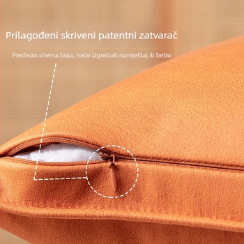 Narančasta navlaka jastuka od tehnološke tkanine za kauč i dnevni boravak, moderan minimalistički stil, bez punila