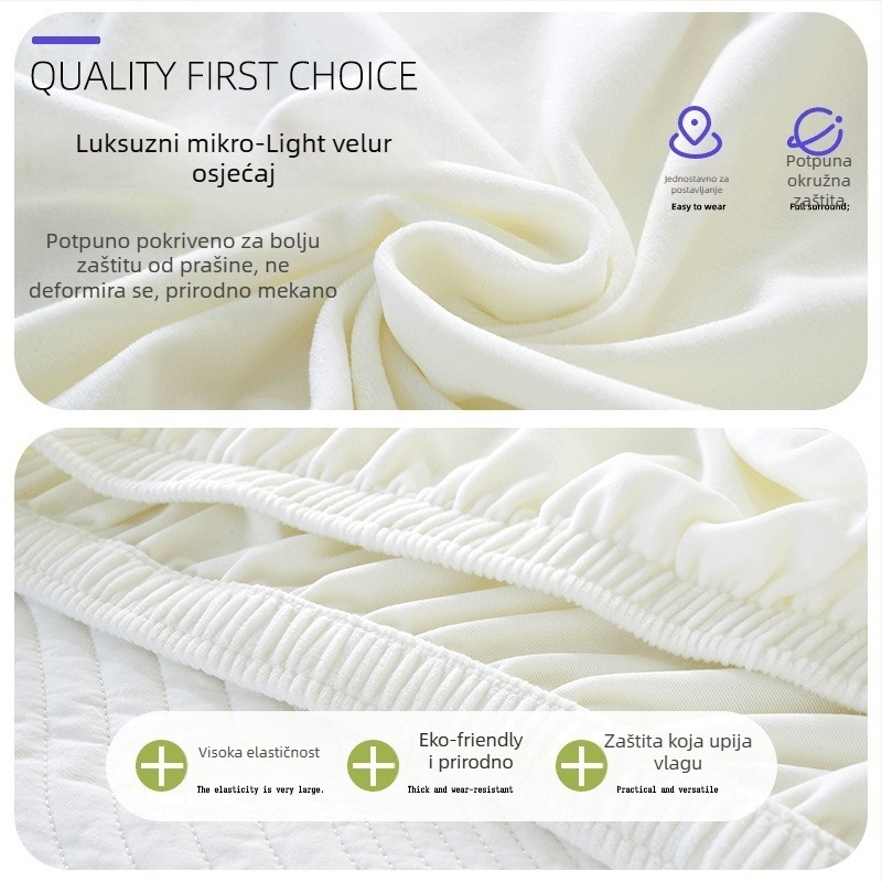 Univerzalni pokrivalo za naslon kreveta s elastičnim potpuno obloženim dizajnom, poliester, moderni minimalistički stil, zaštita od prašine i podrška za leđa.