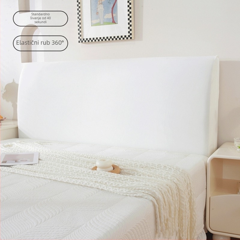 Univerzalni pokrivalo za naslon kreveta s elastičnim potpuno obloženim dizajnom, poliester, moderni minimalistički stil, zaštita od prašine i podrška za leđa.