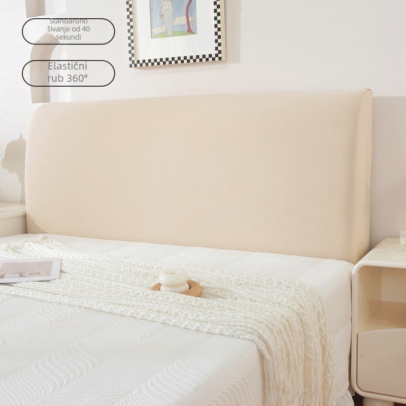 Univerzalni pokrivalo za naslon kreveta s elastičnim potpuno obloženim dizajnom, poliester, moderni minimalistički stil, zaštita od prašine i podrška za leđa.