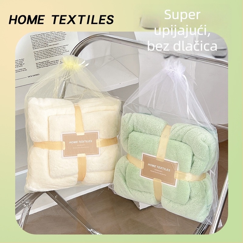 Troje ručnike za kupanje u Ins stilu, debeli mikrovlaknasti ručnici, bez dlačica, upijajući, Jacquard 150d