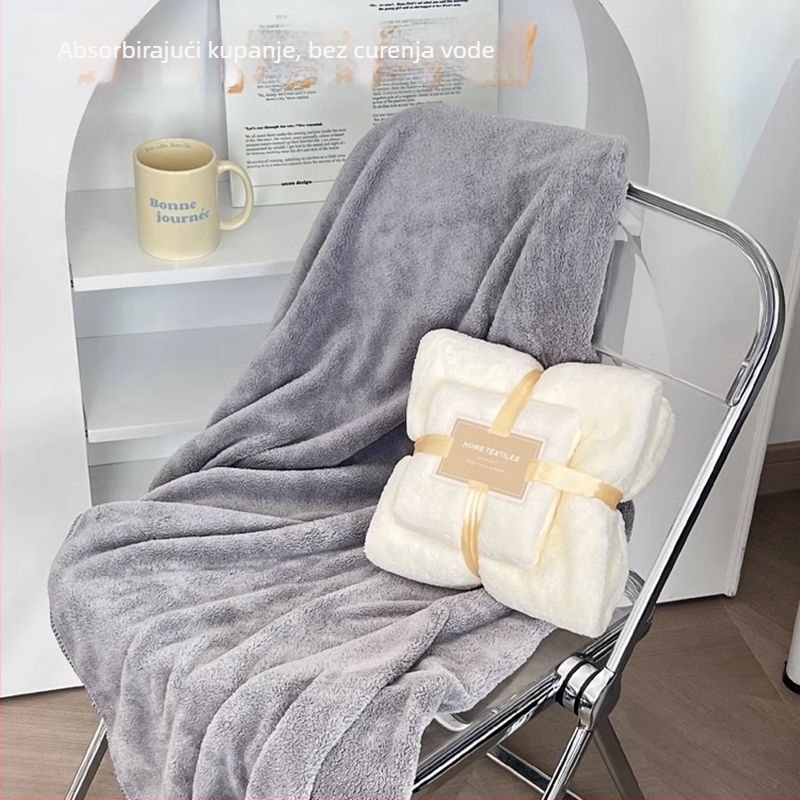 Troje ručnike za kupanje u Ins stilu, debeli mikrovlaknasti ručnici, bez dlačica, upijajući, Jacquard 150d