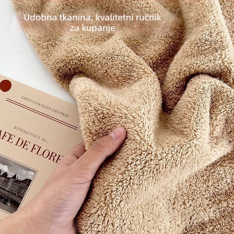 Troje ručnike za kupanje u Ins stilu, debeli mikrovlaknasti ručnici, bez dlačica, upijajući, Jacquard 150d