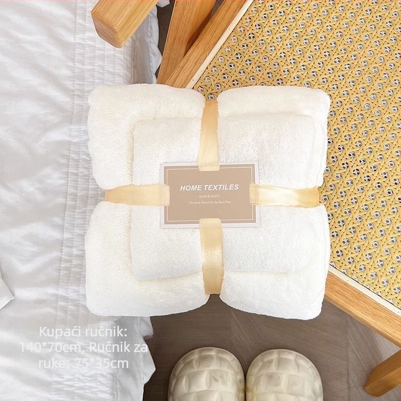 Troje ručnike za kupanje u Ins stilu, debeli mikrovlaknasti ručnici, bez dlačica, upijajući, Jacquard 150d