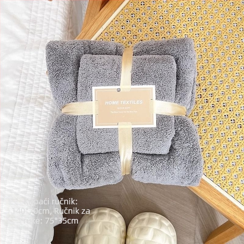 Troje ručnike za kupanje u Ins stilu, debeli mikrovlaknasti ručnici, bez dlačica, upijajući, Jacquard 150d