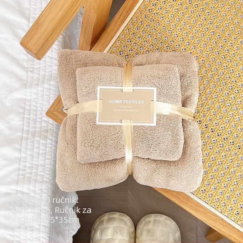 Troje ručnike za kupanje u Ins stilu, debeli mikrovlaknasti ručnici, bez dlačica, upijajući, Jacquard 150d