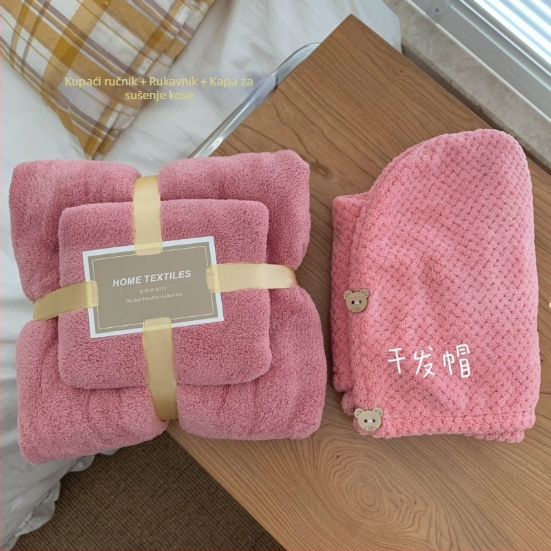 Troje ručnike za kupanje u Ins stilu, debeli mikrovlaknasti ručnici, bez dlačica, upijajući, Jacquard 150d
