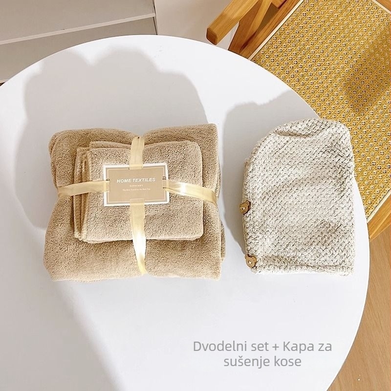 Troje ručnike za kupanje u Ins stilu, debeli mikrovlaknasti ručnici, bez dlačica, upijajući, Jacquard 150d