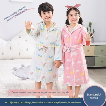 Unique dječji pamučni ogrtač za kupanje i kapuljača od ručnika