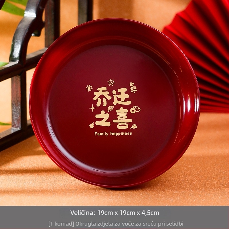 Plastični set za useljenje: dekorativne tanjure za voće i slatkiše za dnevni boravak, pakirano u kartonu, brend Orange Nuoyi Bai