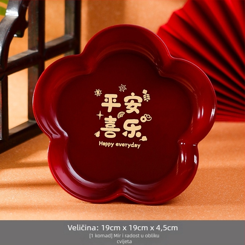 Plastični set za useljenje: dekorativne tanjure za voće i slatkiše za dnevni boravak, pakirano u kartonu, brend Orange Nuoyi Bai