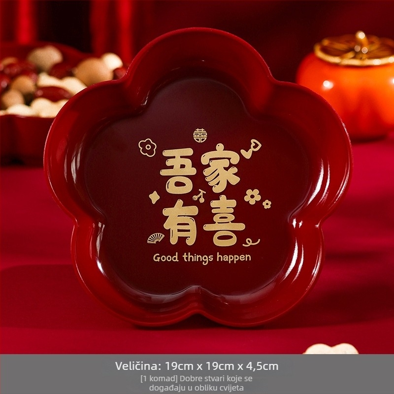 Plastični set za useljenje: dekorativne tanjure za voće i slatkiše za dnevni boravak, pakirano u kartonu, brend Orange Nuoyi Bai