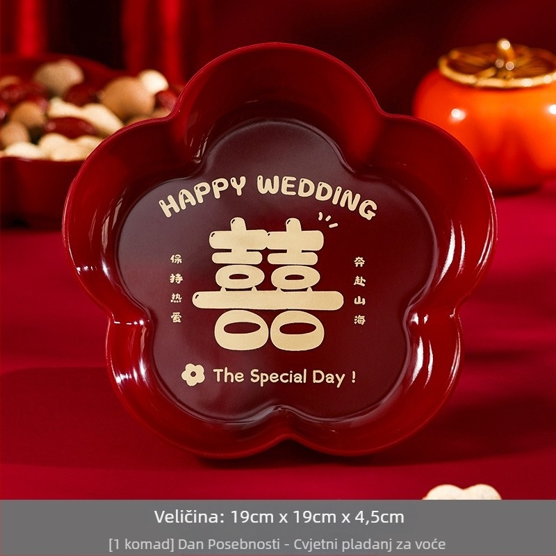 Plastični set za useljenje: dekorativne tanjure za voće i slatkiše za dnevni boravak, pakirano u kartonu, brend Orange Nuoyi Bai