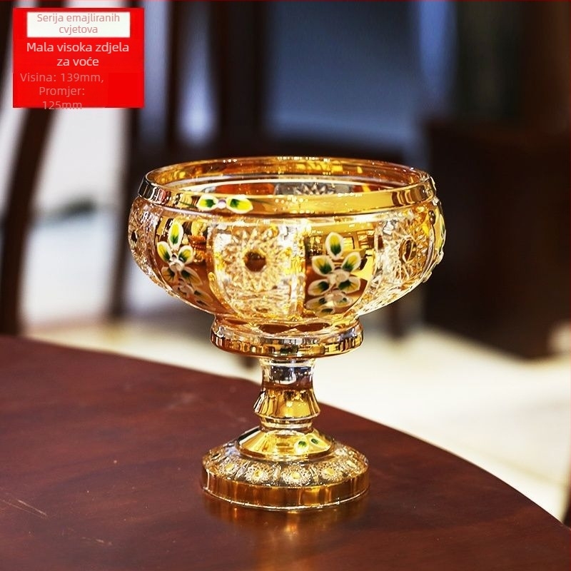 Stakleni tanjur za voće – lagani luksuz i retro stil, brend Crystal carving color, premium kvaliteta.