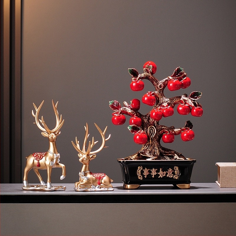 Smolena figura sretnog jelena - kineski stil ukrašavanja, smolarski ručni rad, brand Card decoration, idealan poklon za useljenje