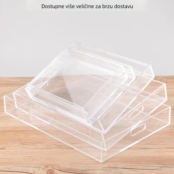 Pravokutni akrilni pladanj za skladištenje voća, čaja i kozmetike — stil laganog luksuza, prilagodljiva završna obrada