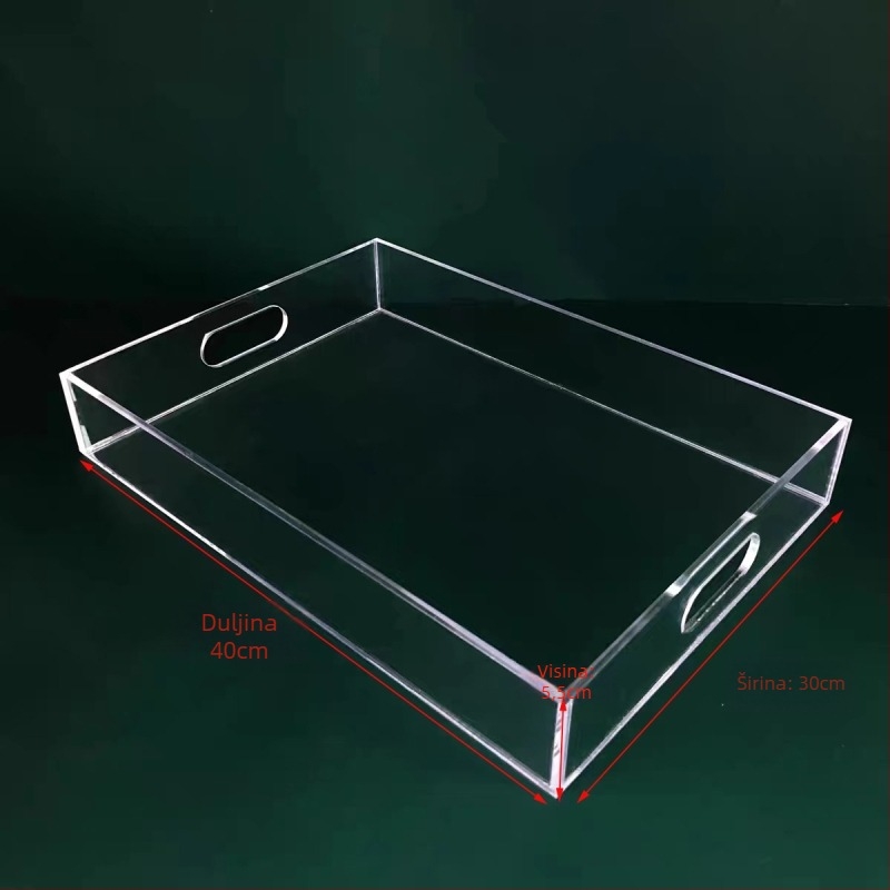 Pravokutni akrilni pladanj za skladištenje voća, čaja i kozmetike — stil laganog luksuza, prilagodljiva završna obrada