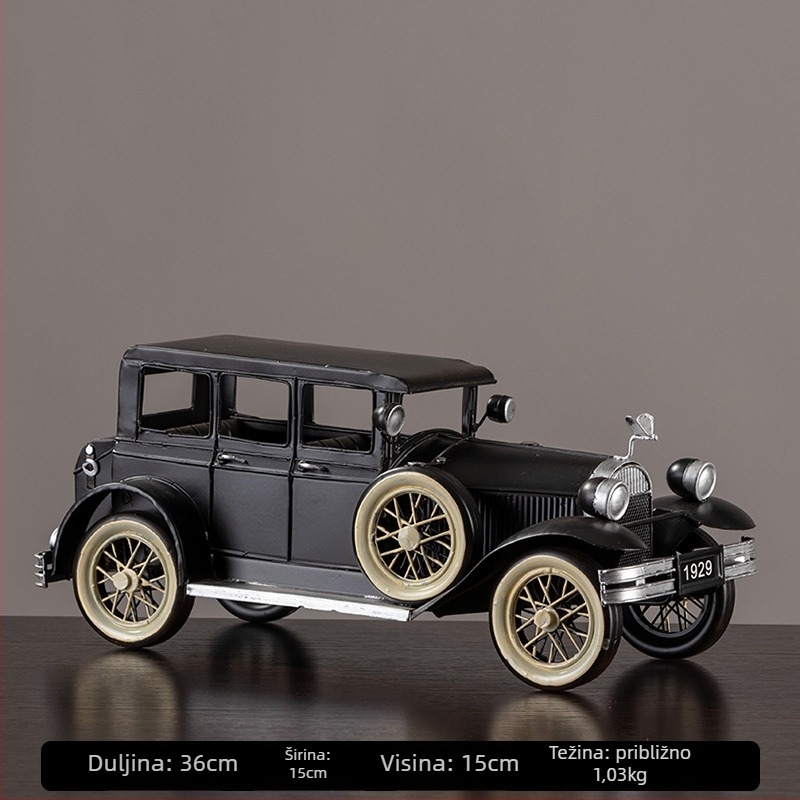 Željezni model starog automobila – retro-nostalgična dekoracija za dom, poklon za rođendan razrednom kolegi