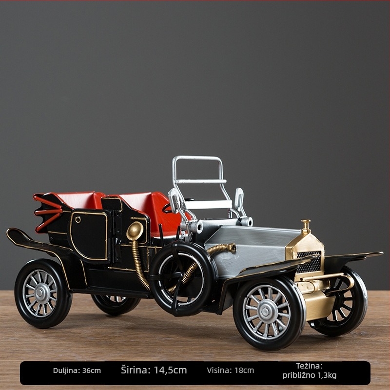 Željezni model starog automobila – retro-nostalgična dekoracija za dom, poklon za rođendan razrednom kolegi