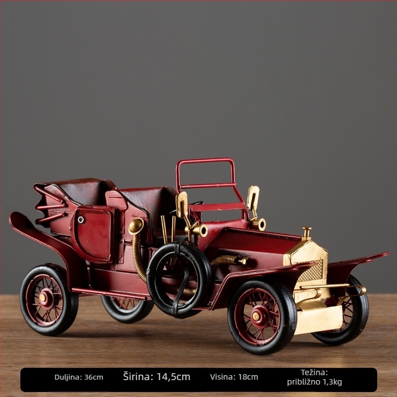 Željezni model starog automobila – retro-nostalgična dekoracija za dom, poklon za rođendan razrednom kolegi