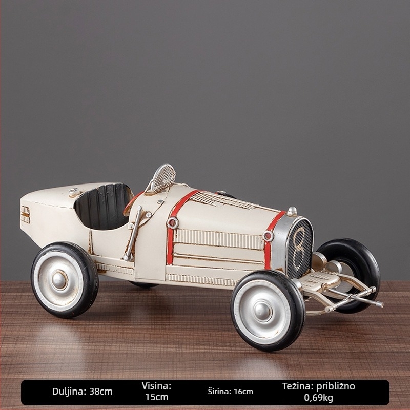 Željezni model starog automobila – retro-nostalgična dekoracija za dom, poklon za rođendan razrednom kolegi