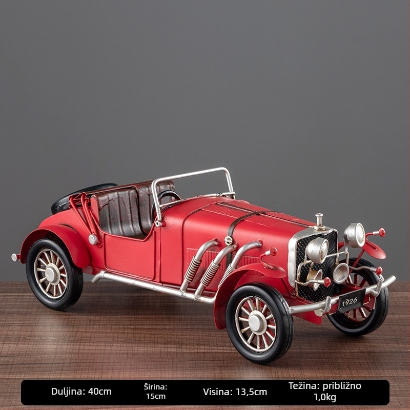 Željezni model starog automobila – retro-nostalgična dekoracija za dom, poklon za rođendan razrednom kolegi