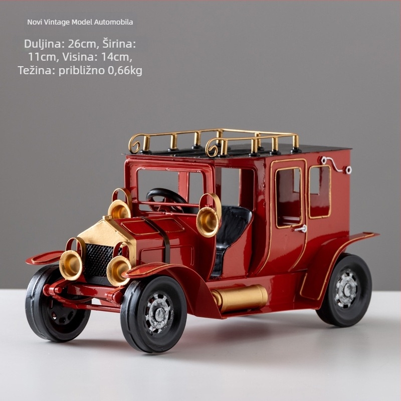 Željezni model starog automobila – retro-nostalgična dekoracija za dom, poklon za rođendan razrednom kolegi