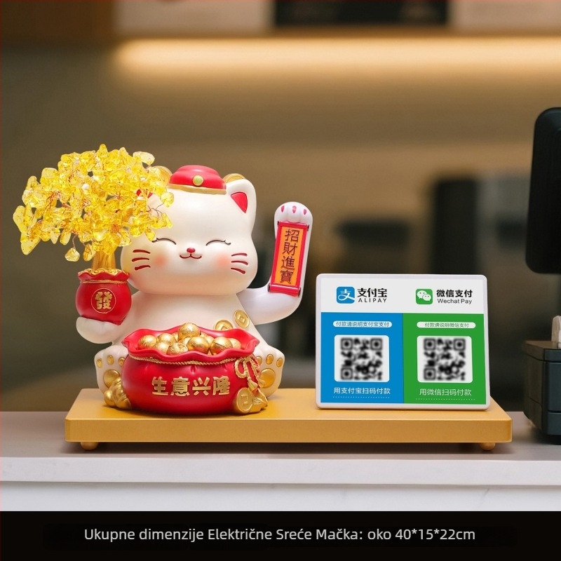 Srećna mačka – stolna dekoracija od smole, jednostavan moderni stil, pogodna za preseljenje i poslovne/promocijske poklone