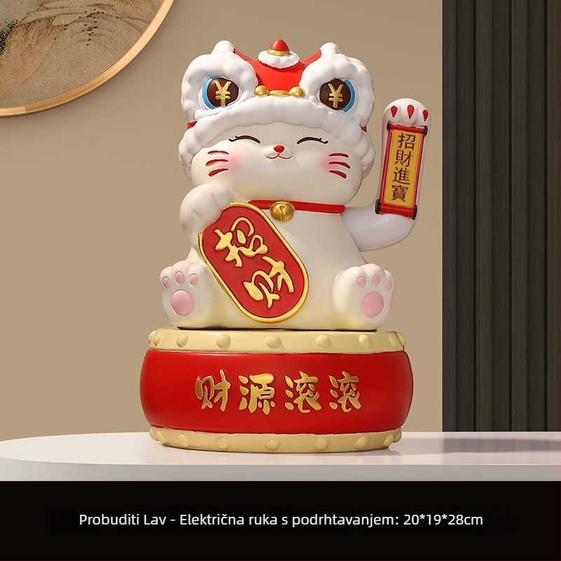 Srećna mačka – stolna dekoracija od smole, jednostavan moderni stil, pogodna za preseljenje i poslovne/promocijske poklone