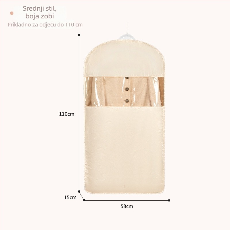 Torba za pohranu jakne s visećim dizajnom — satenski materijal, prašini otporan i vlage otporan, kompresija bez zraka za kućno skladištenje
