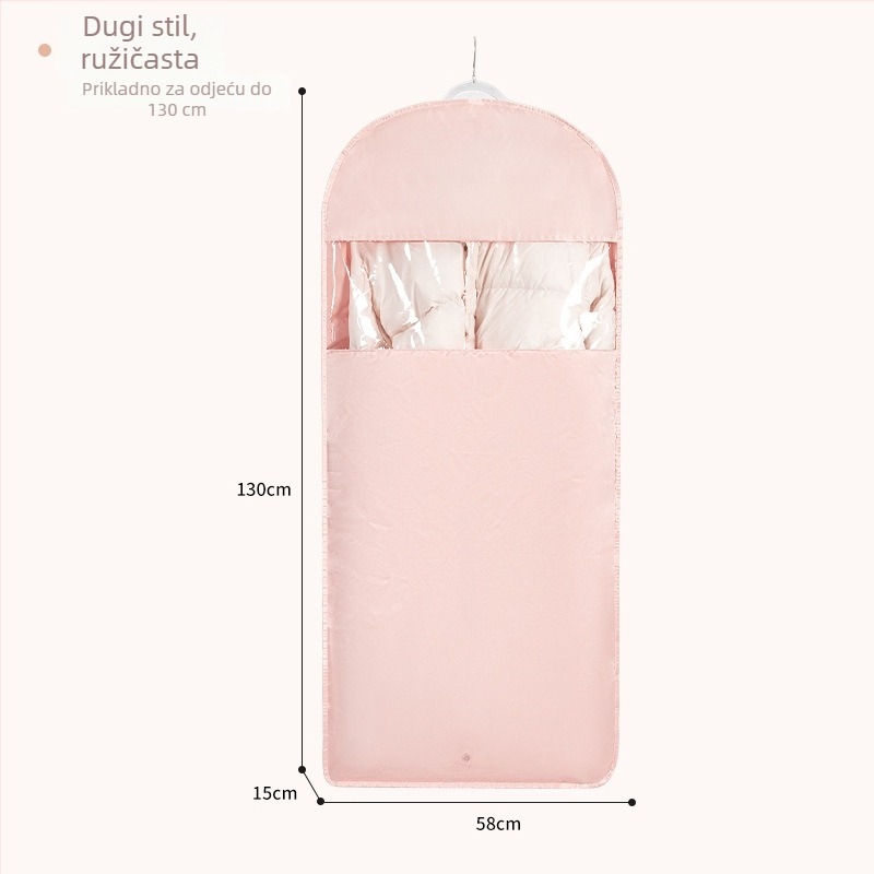 Torba za pohranu jakne s visećim dizajnom — satenski materijal, prašini otporan i vlage otporan, kompresija bez zraka za kućno skladištenje