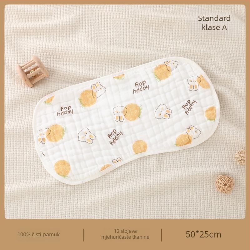 Komplet pamučnih jastučnica za novorođenče: 12-slojni jastuk, jastuk u obliku oblaka i plosnati jastuk od gaze — prozračan i upija znoj