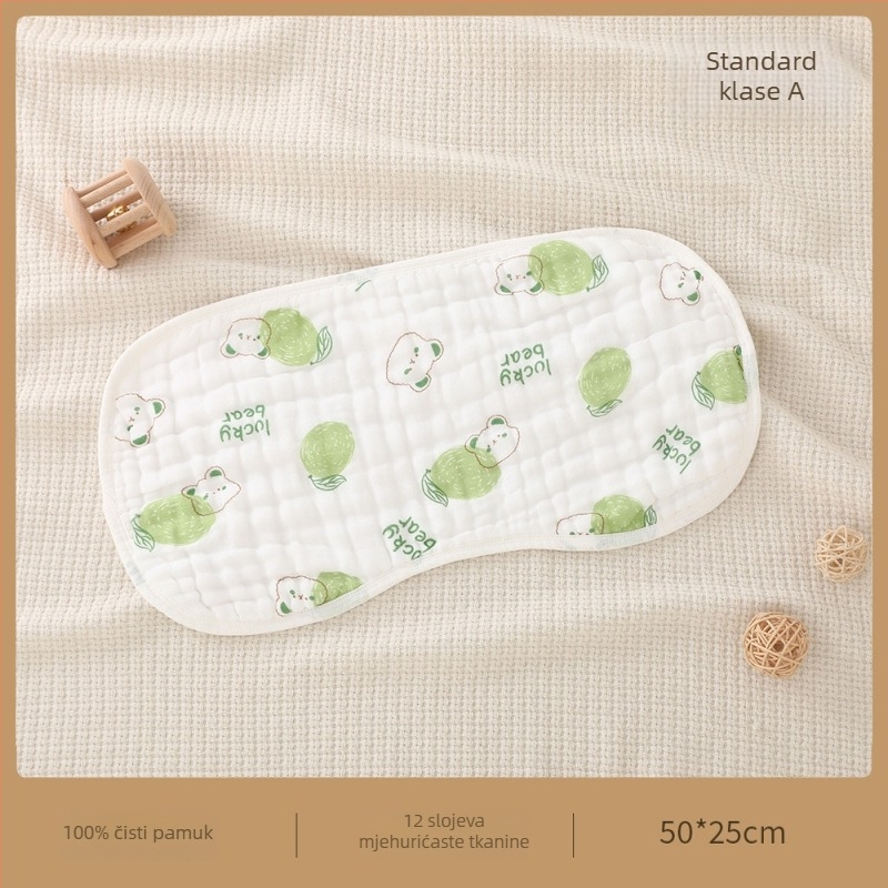 Komplet pamučnih jastučnica za novorođenče: 12-slojni jastuk, jastuk u obliku oblaka i plosnati jastuk od gaze — prozračan i upija znoj