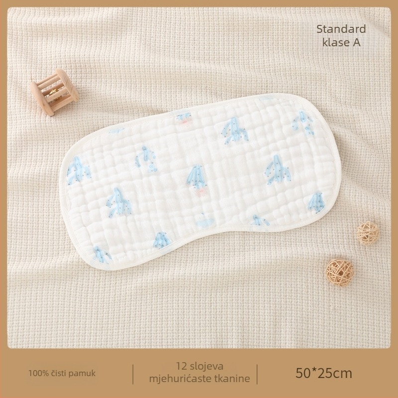Komplet pamučnih jastučnica za novorođenče: 12-slojni jastuk, jastuk u obliku oblaka i plosnati jastuk od gaze — prozračan i upija znoj