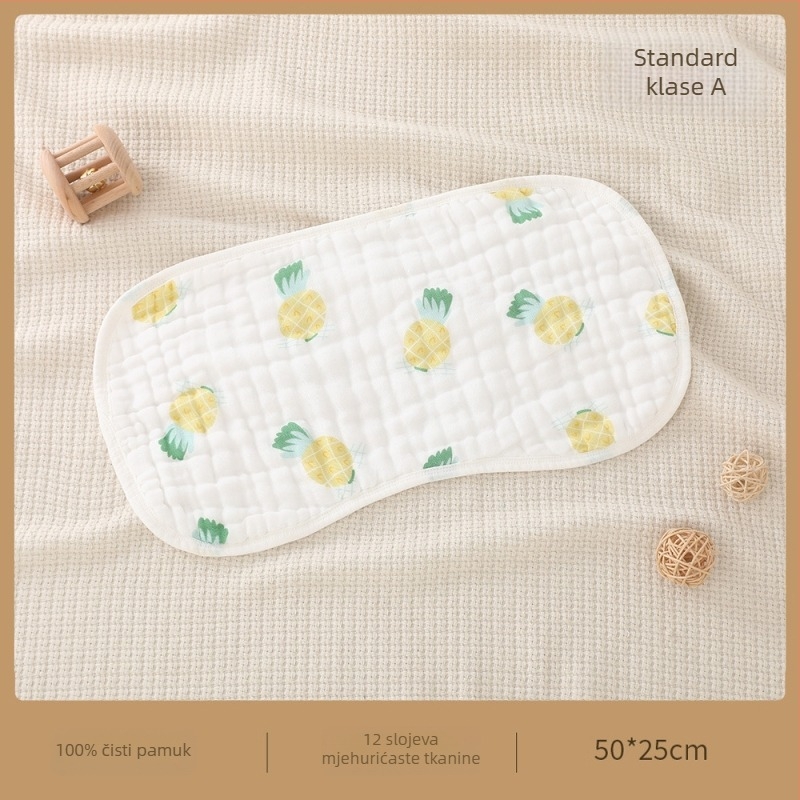 Komplet pamučnih jastučnica za novorođenče: 12-slojni jastuk, jastuk u obliku oblaka i plosnati jastuk od gaze — prozračan i upija znoj