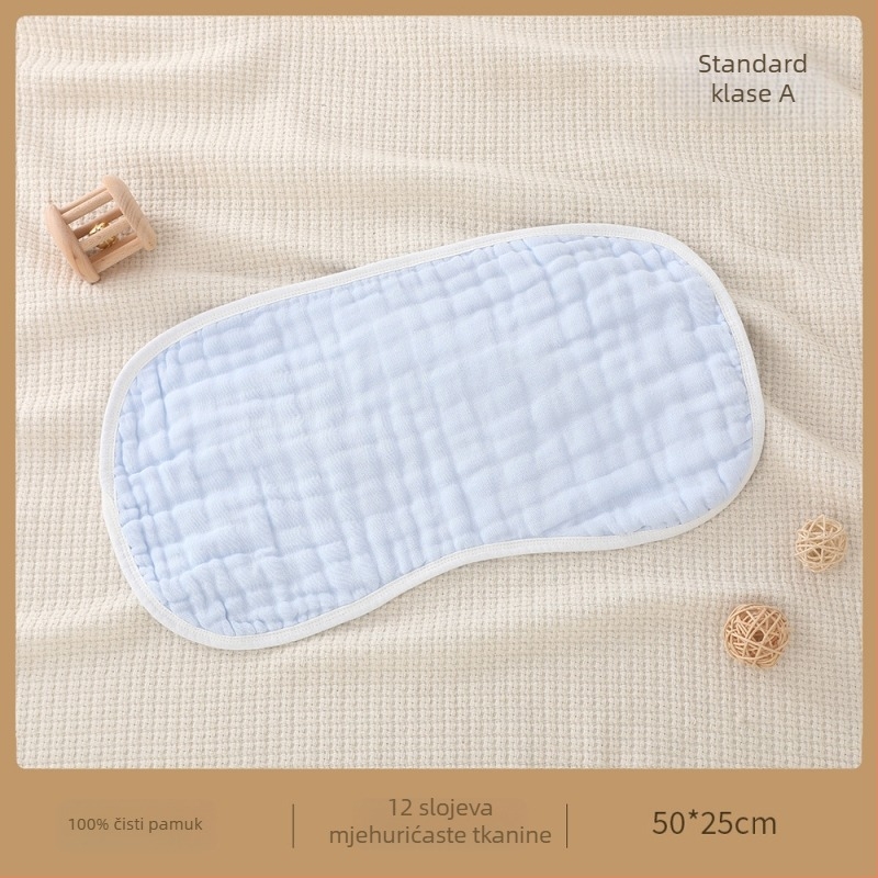 Komplet pamučnih jastučnica za novorođenče: 12-slojni jastuk, jastuk u obliku oblaka i plosnati jastuk od gaze — prozračan i upija znoj