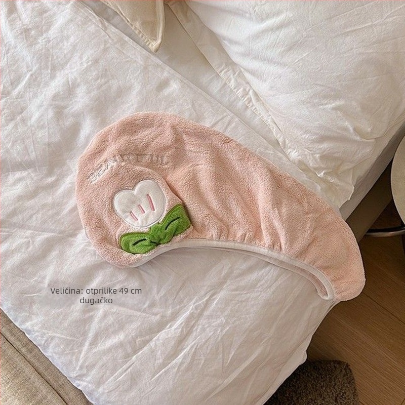 Šešir za sušenje kose za žene i odrasle, upija vodu, brzo suši, tkanina koralni pliš; Materijal: poliester; Težina: >200 g; Nit: 60 kom.