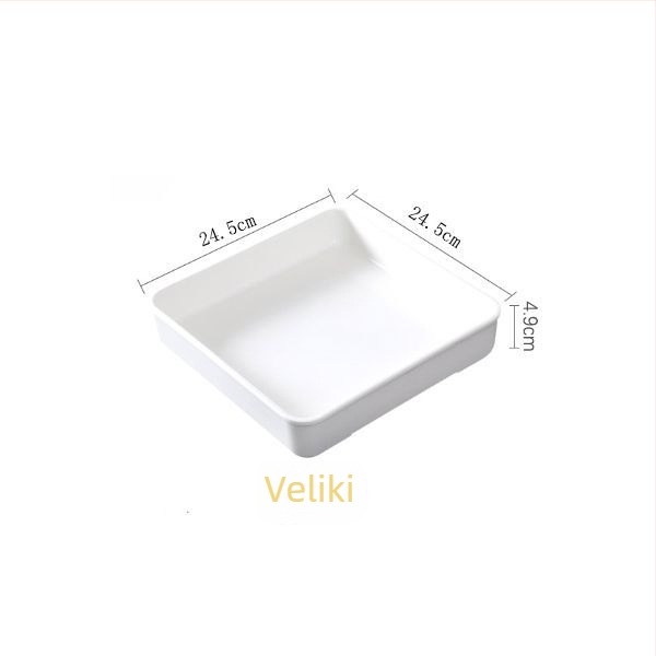 Melamin kvadratni pladanj za hranu, kvaliteta hrane, otporan na toplinu, pladanj za posluživanje kuhanih jela i povrća