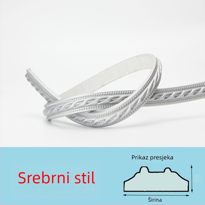 PVC samoljepljiva dekorativna rubna traka za pozadinu televizora na zid — moderan stil, vatrootporna, vodootporna, otporna na vlagu i koroziju, dugotrajna