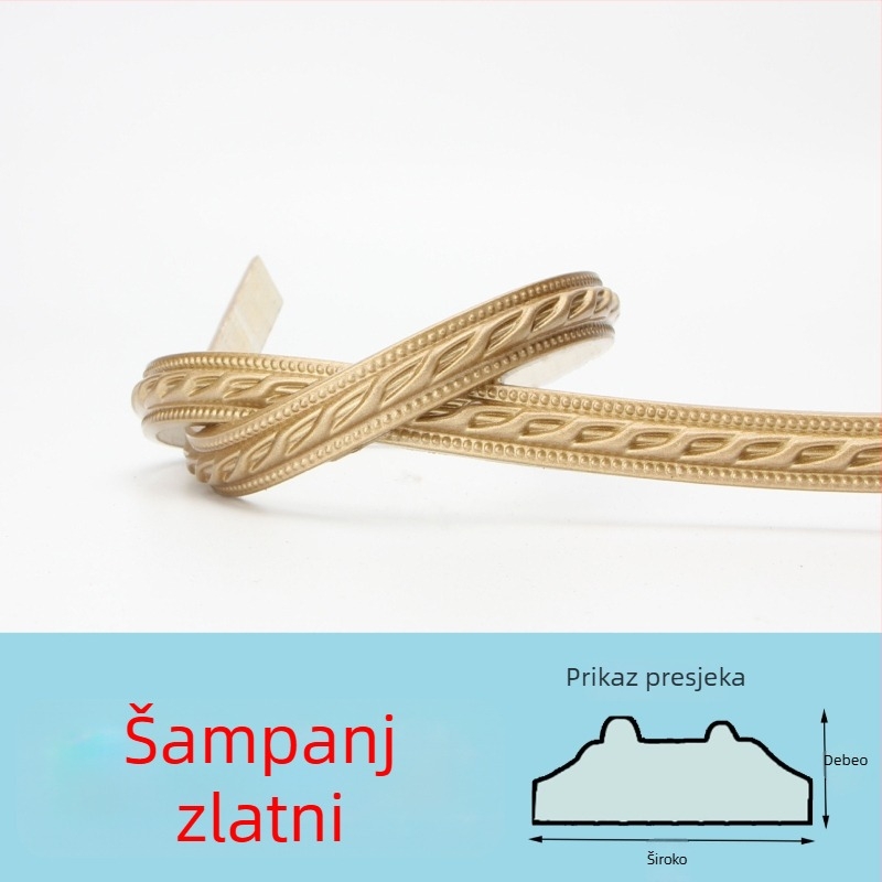 PVC samoljepljiva dekorativna rubna traka za pozadinu televizora na zid — moderan stil, vatrootporna, vodootporna, otporna na vlagu i koroziju, dugotrajna