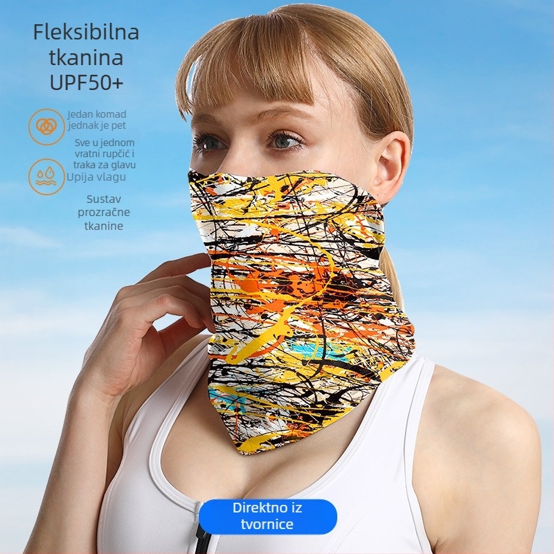Vanjski bezšavni antibakterijski šal za glavu od ice silk za muškarce i žene, ljetna zaštita od prašine i sunca, svestrana maska za biciklizam