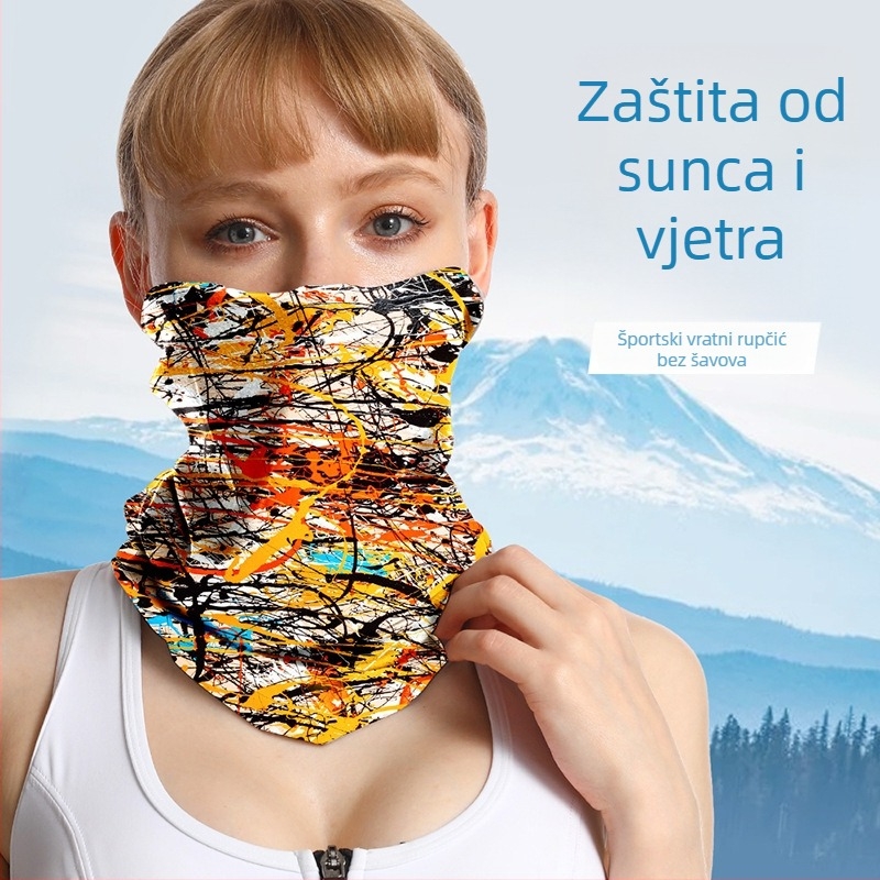 Vanjski bezšavni antibakterijski šal za glavu od ice silk za muškarce i žene, ljetna zaštita od prašine i sunca, svestrana maska za biciklizam