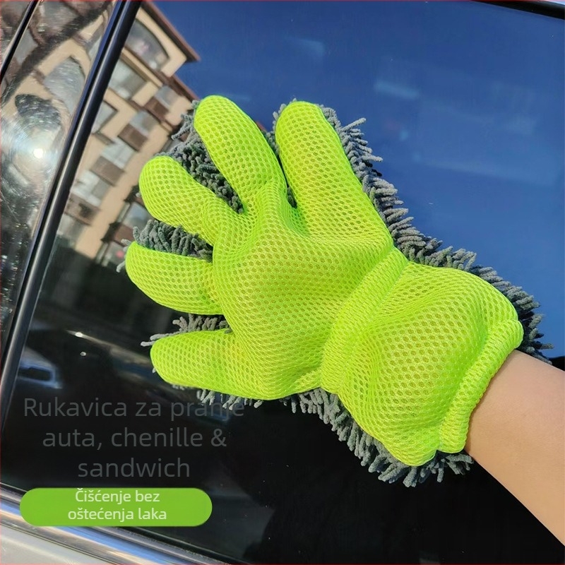 Petoprstne rukavice za pranje auta od Chenille Velvet – Upijajuće, Miješano vlakno, Poliester, 50 g, Značka Xinchuan