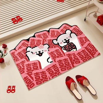 Kupaonska prostirka s dizajnom crt šteneta, protuklizna, diatomitna glina, toplinski prijenos, oblik vanzemaljca, set dekoracije za vjenčanje