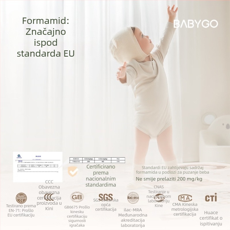 Babygo interlokacijski madrac za puzanje za djecu, XPE, 2 cm debljine, bez mirisa