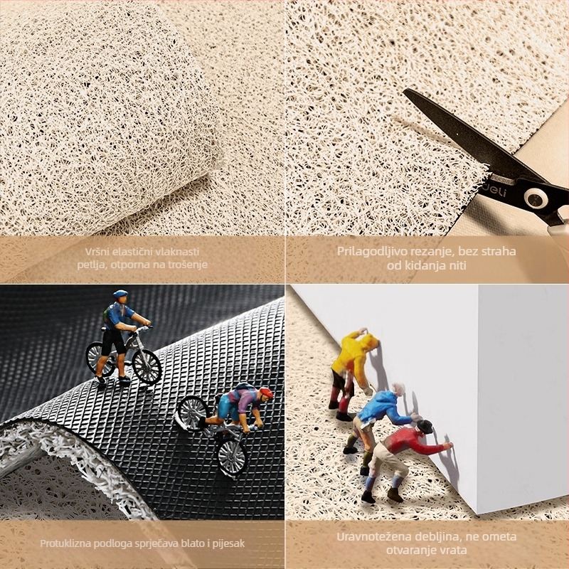 Ulazni prostir za vrata, s svilenim prstenom, prilagodljiv, protuklizni, perivi