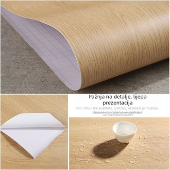 Self-adhesive tapeta s uzorkom drveta za obnovu namještaja – imitacija drveta, vodootporna, za ormare, komode i radne ploče.